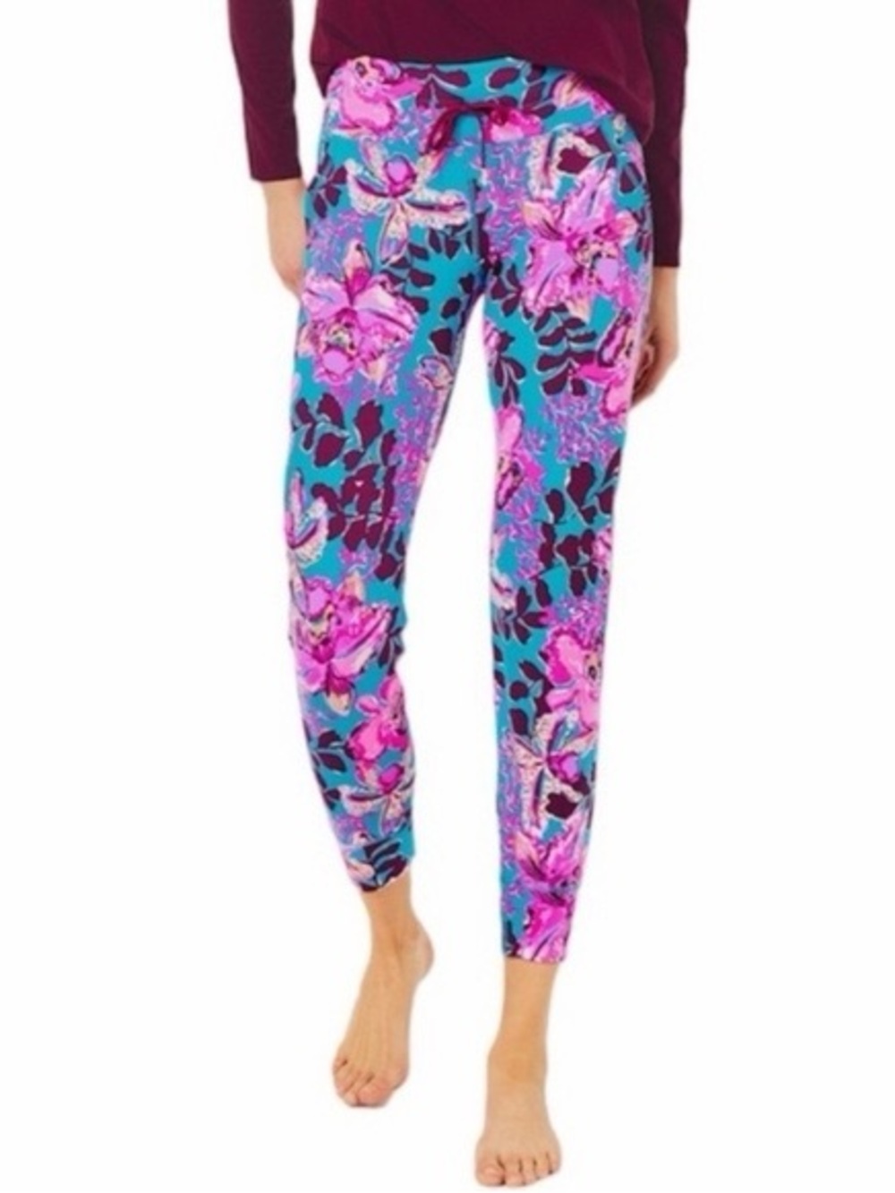 NWOT  Lilly Pulitzer UPF 50+ Island Mid-Rise Joggers Floral Print size S